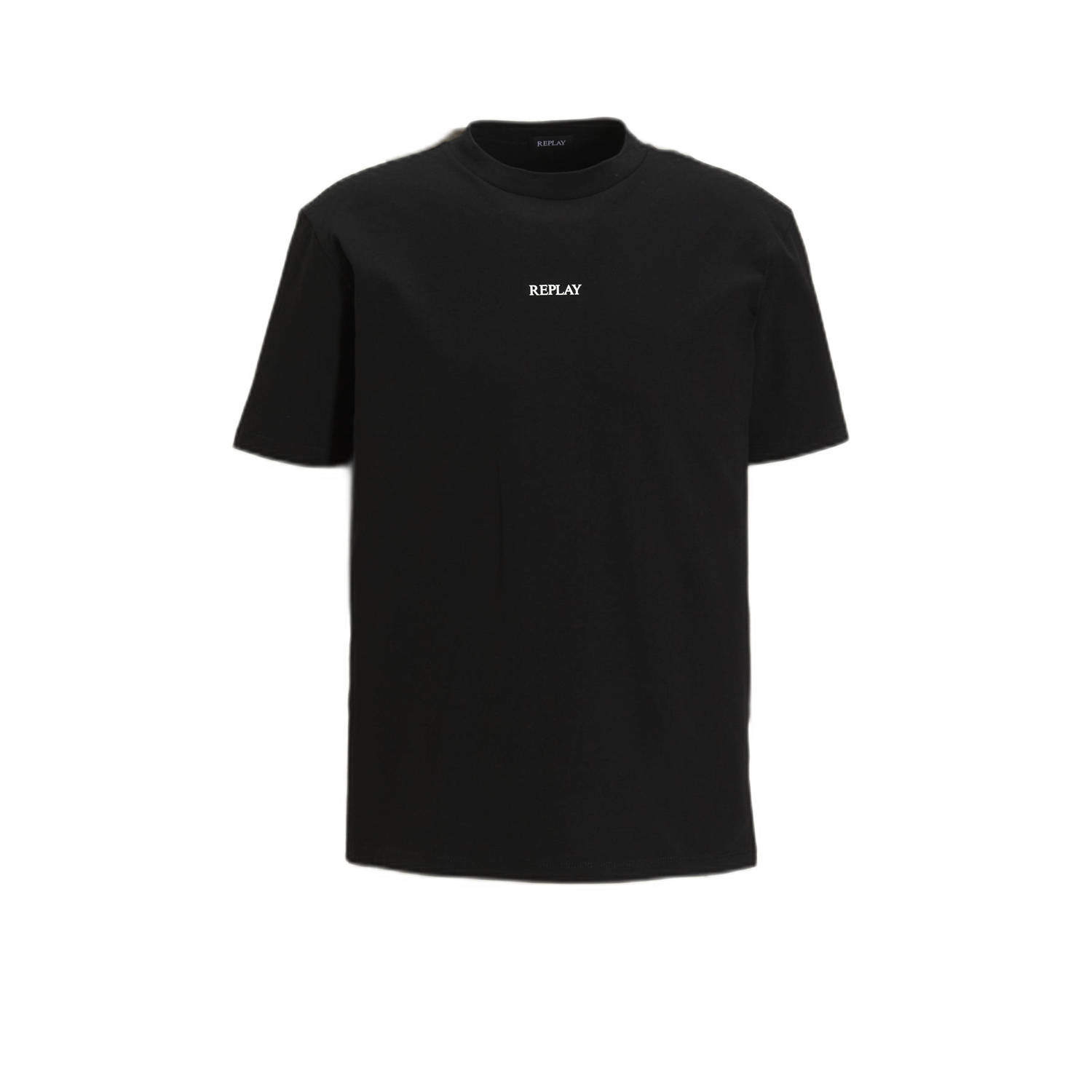 REPLAY T-shirt met logo zwart