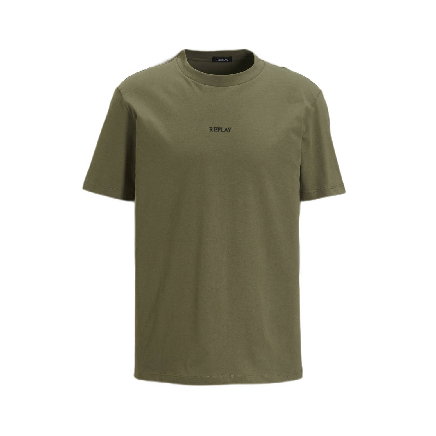 REPLAY T-shirt met logo light military