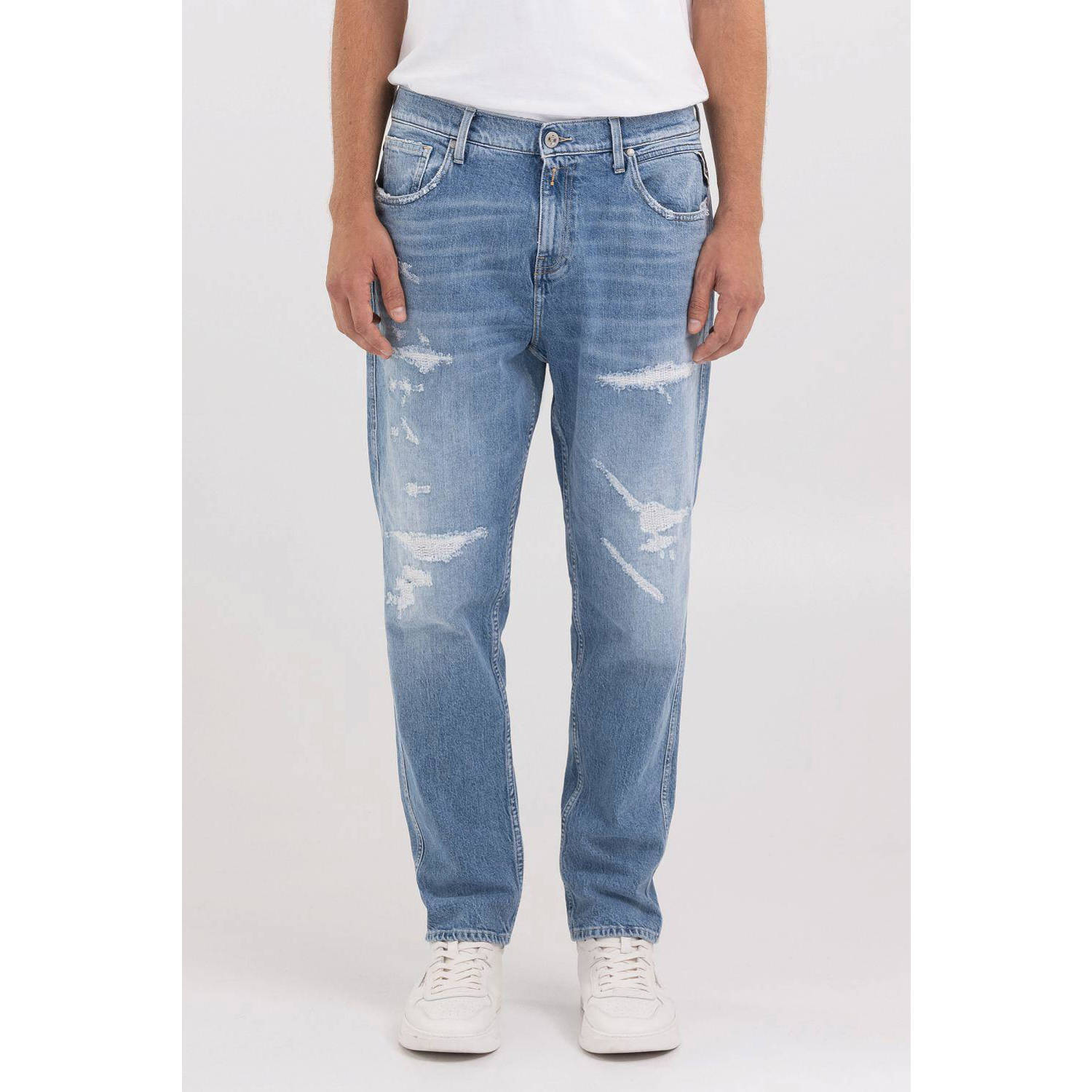 REPLAY tapered fit jeans SANDOT medium blue