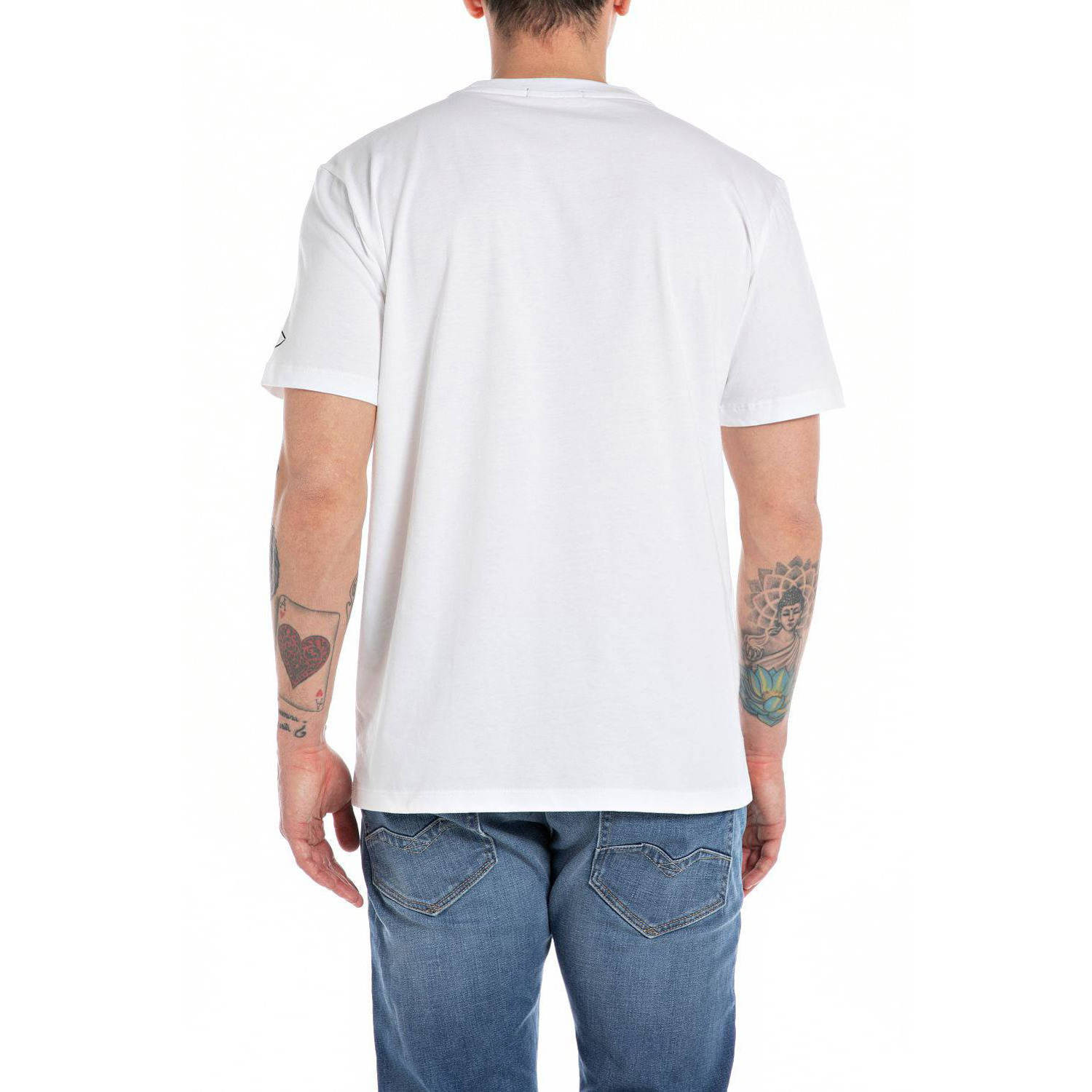 REPLAY T-shirt met logo wit