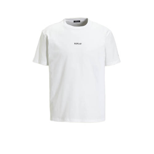 REPLAY T-shirt met logo wit