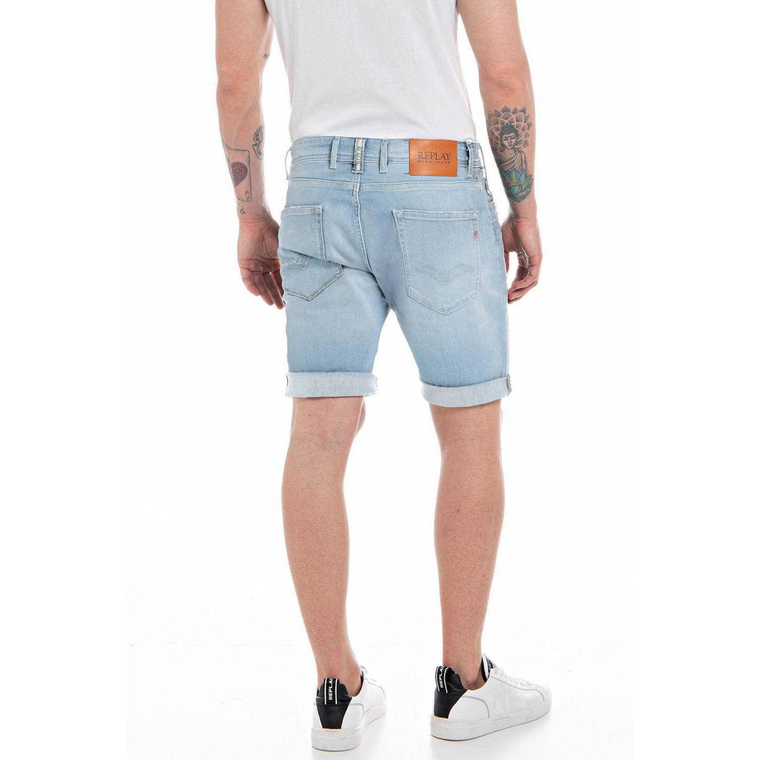 REPLAY tapered fit short RBJ.981 light blue