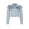 Le Chic spijkerjas ALLY met ruches blauw
