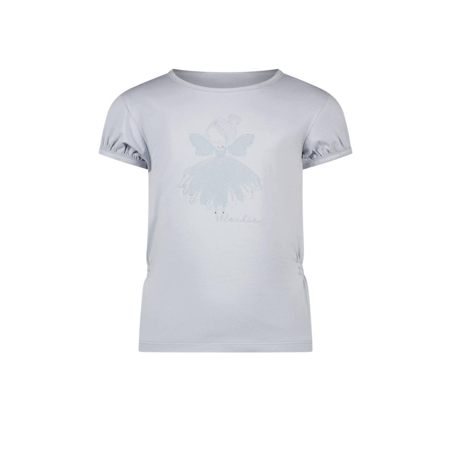 Le Chic T-shirt NOMS met printopdruk lichtblauw Meisjes Stretchkatoen Ronde hals 98