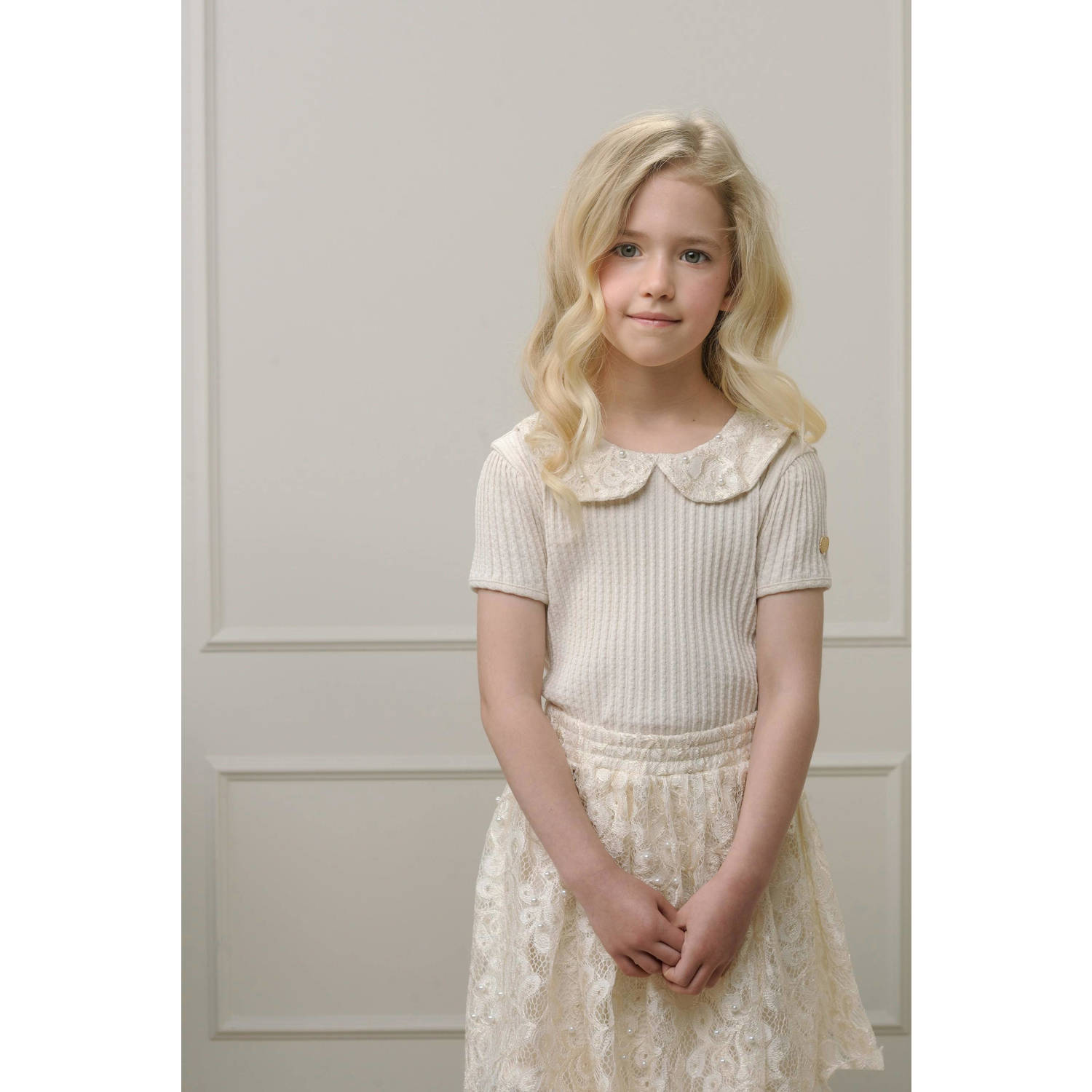Le Chic kanten rok TRUTHY met kant bruin