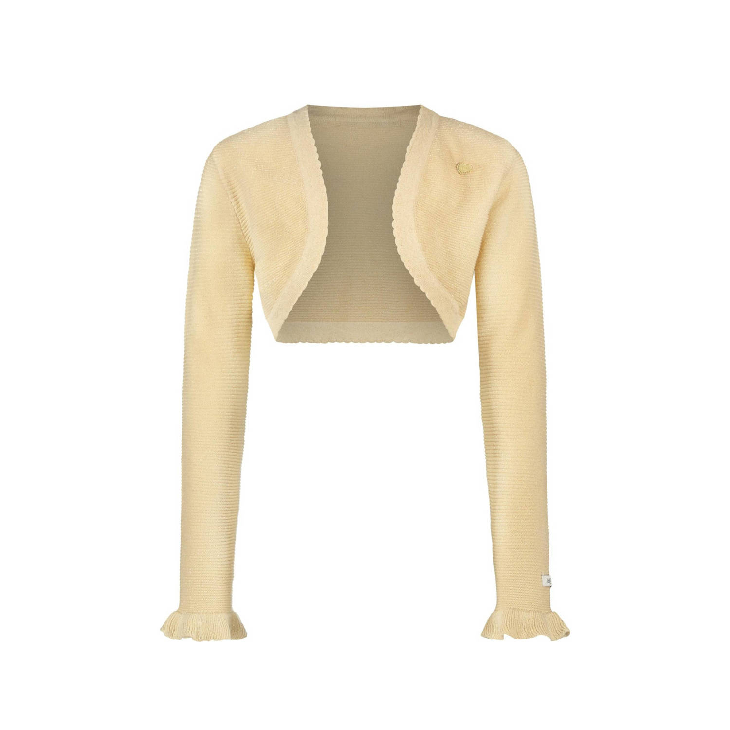 Le Chic bolero OMARA goud Vest Meisjes Katoen Openvallende hals Effen 110 116