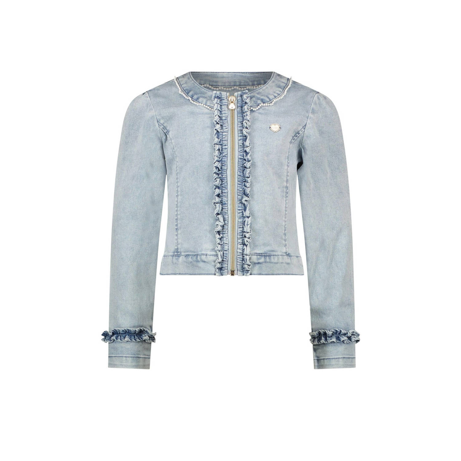 Le Chic spijkerjas ARLENE classic light denim Blauw Meisjes Stretchdenim Klassieke kraag 110