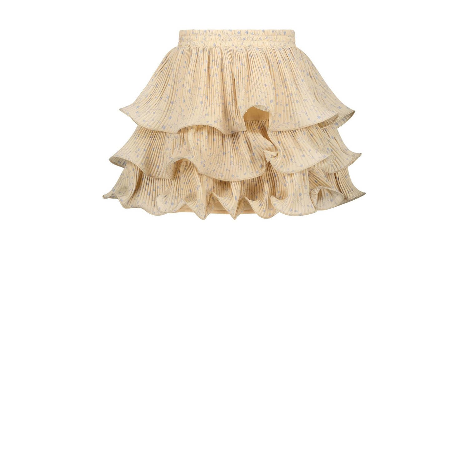 Le Chic gebloemde rok TESRA beige lichtblauw