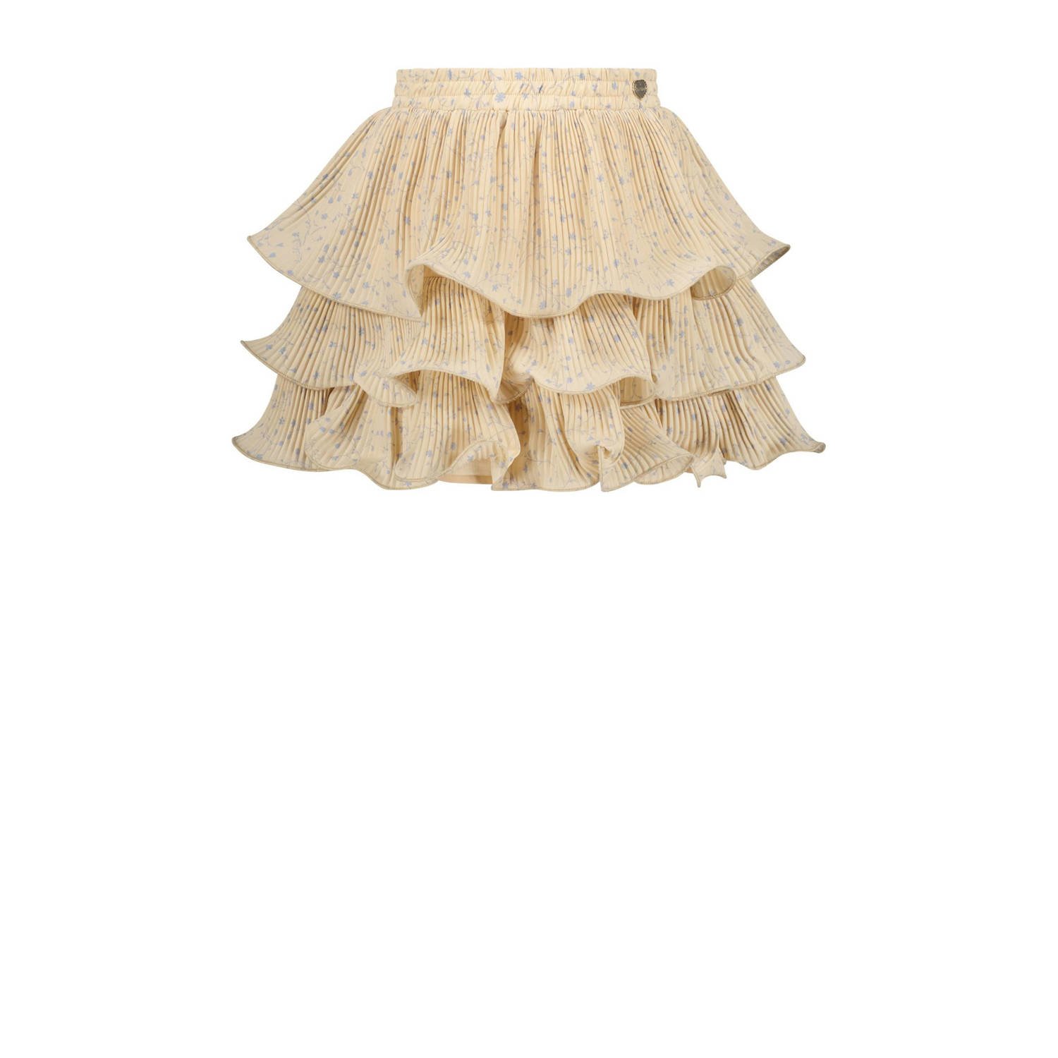 Le Chic gebloemde rok TESRA beige lichtblauw Meisjes Gerecycled polyester 110