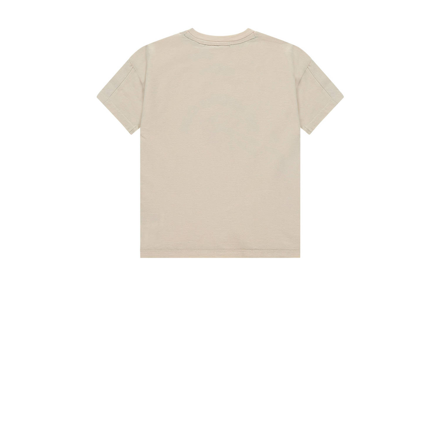 Stains&Stories T-shirt met printopdruk ecru oranje zwart