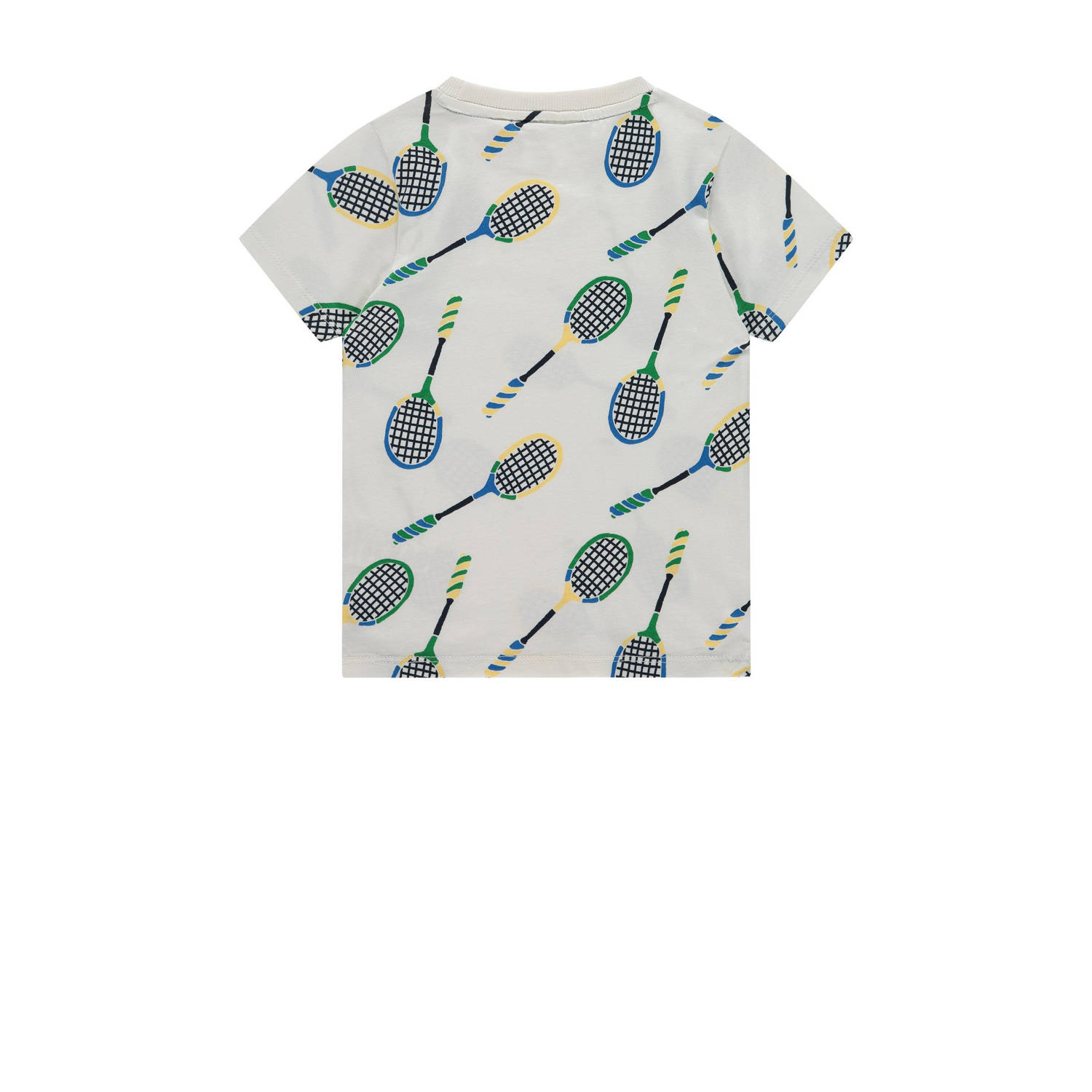 Stains&Stories T-shirt met all over print ecru groen