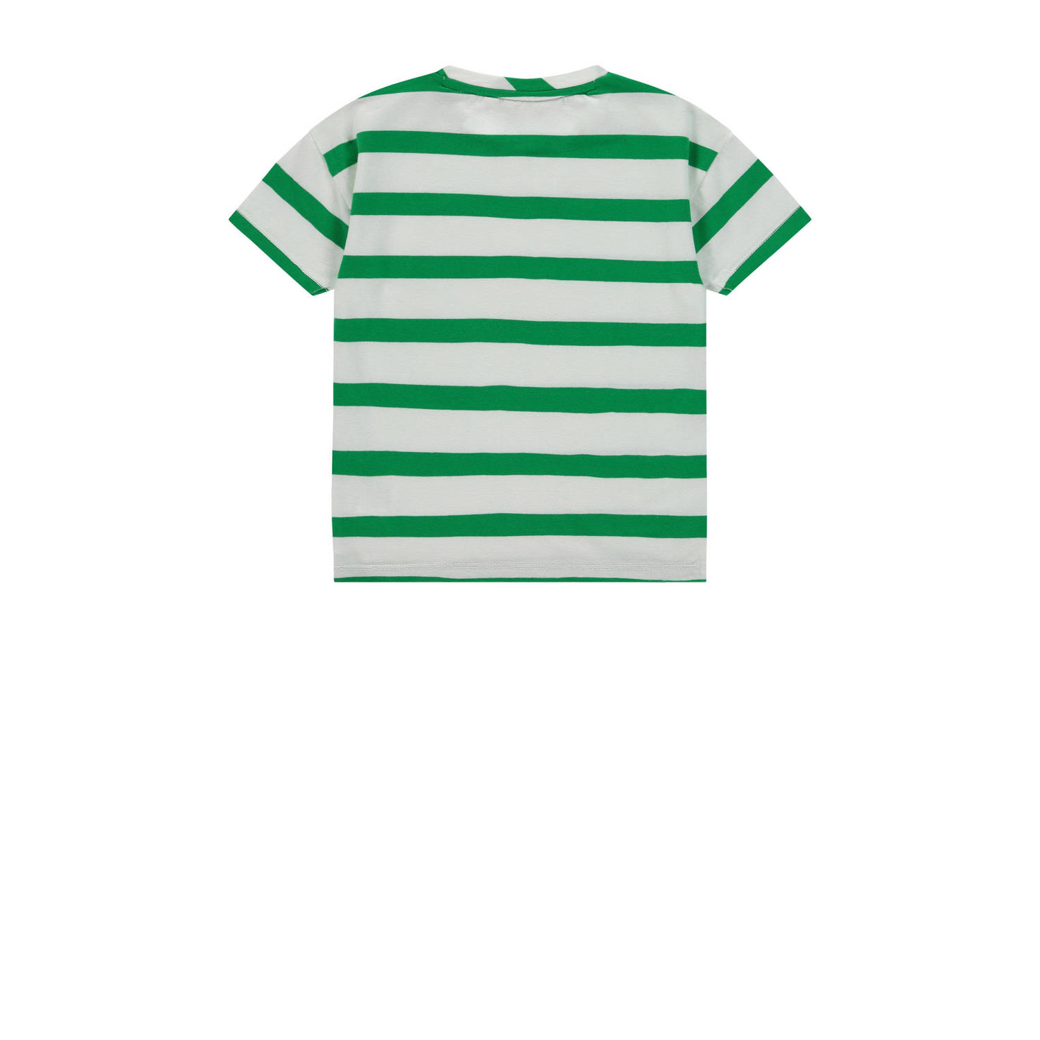 Stains&Stories gestreept T-shirt groen grijs