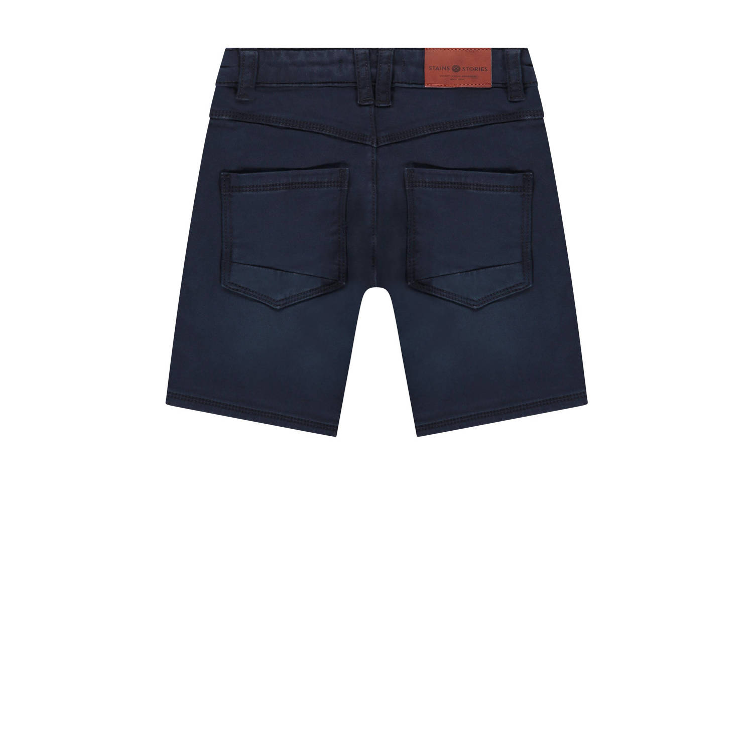 Stains&Stories casual short donkerblauw