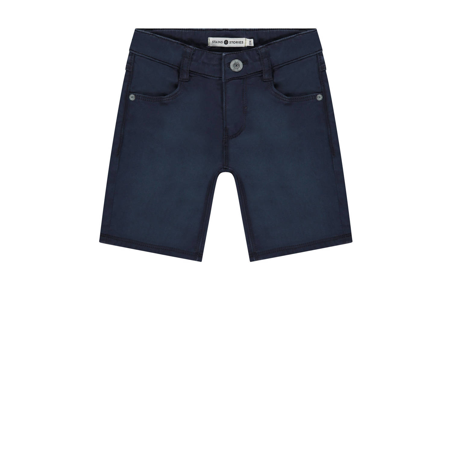 Stains&Stories casual short donkerblauw