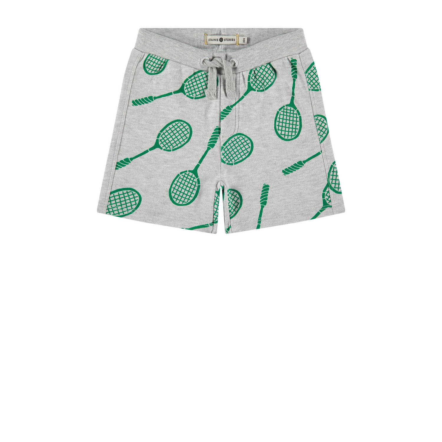 Stains&Stories sweatshort met all over print grijs groen Korte broek All over print 104