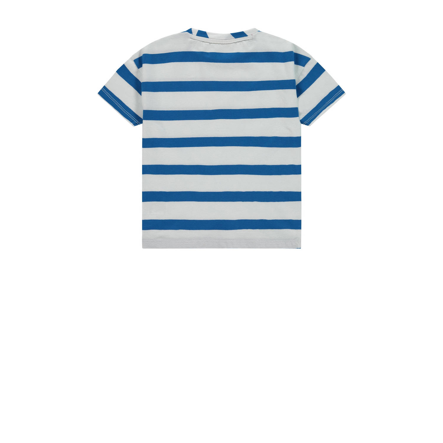 Stains&Stories gestreept T-shirt blauw grijs