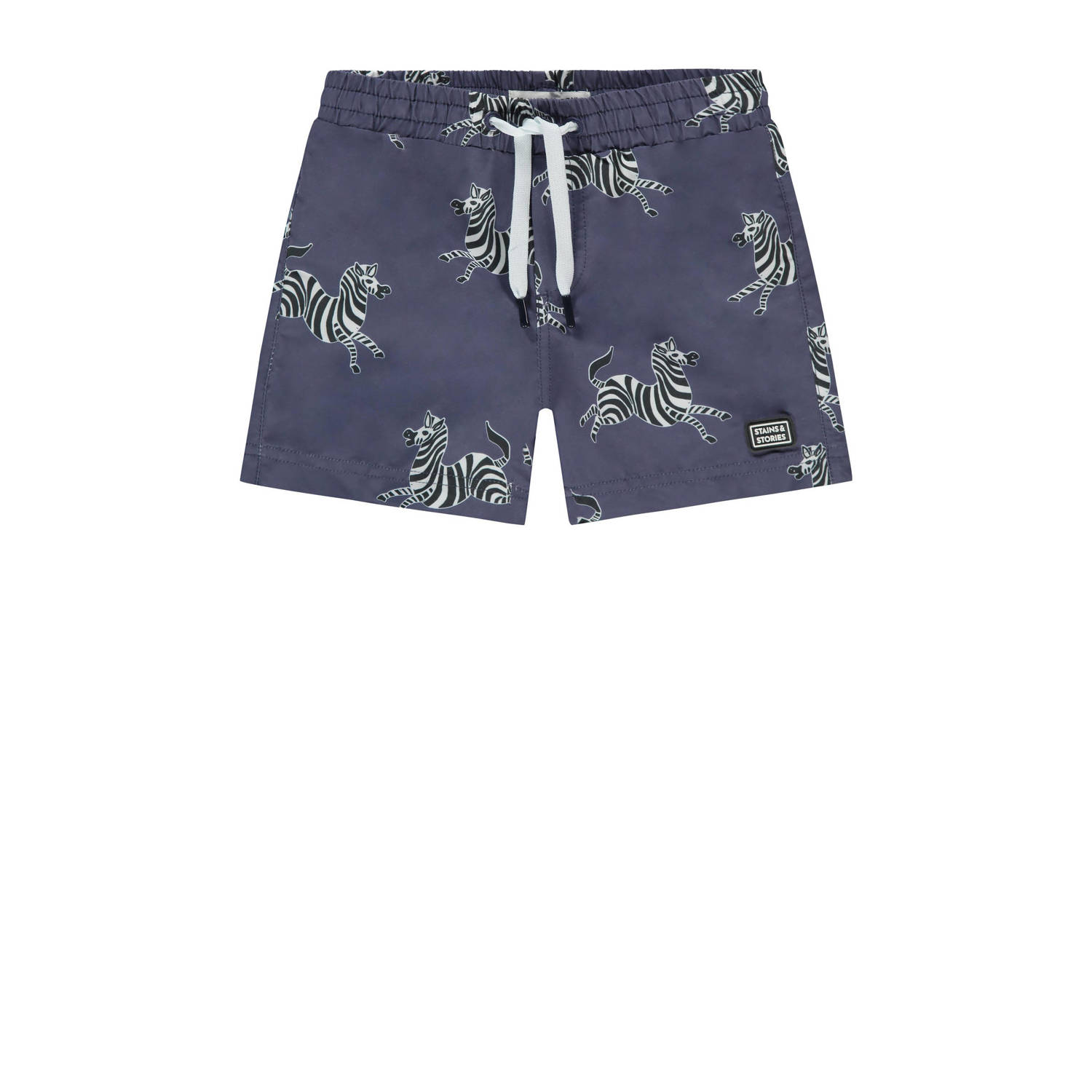 Stains&Stories zwemshort donkerblauw wit Paars Jongens Nylon All over print 134