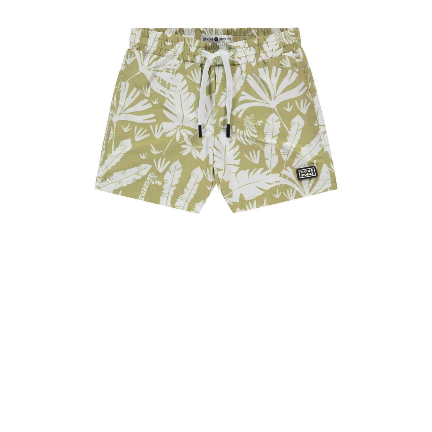 Stains&Stories zwemshort groen wit Jongens Nylon All over print 116