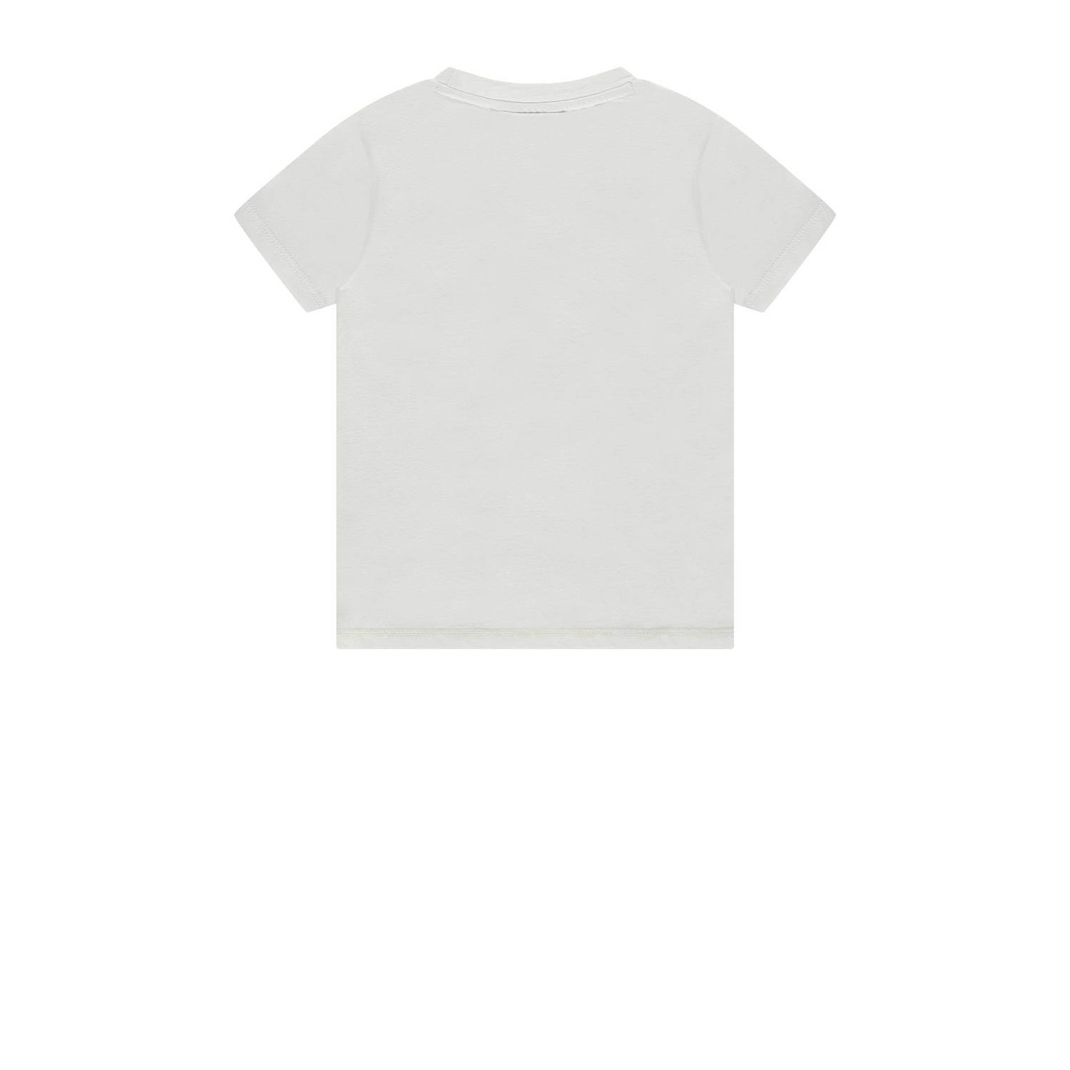 Stains&Stories T-shirt met printopdruk offwhite groen zwart