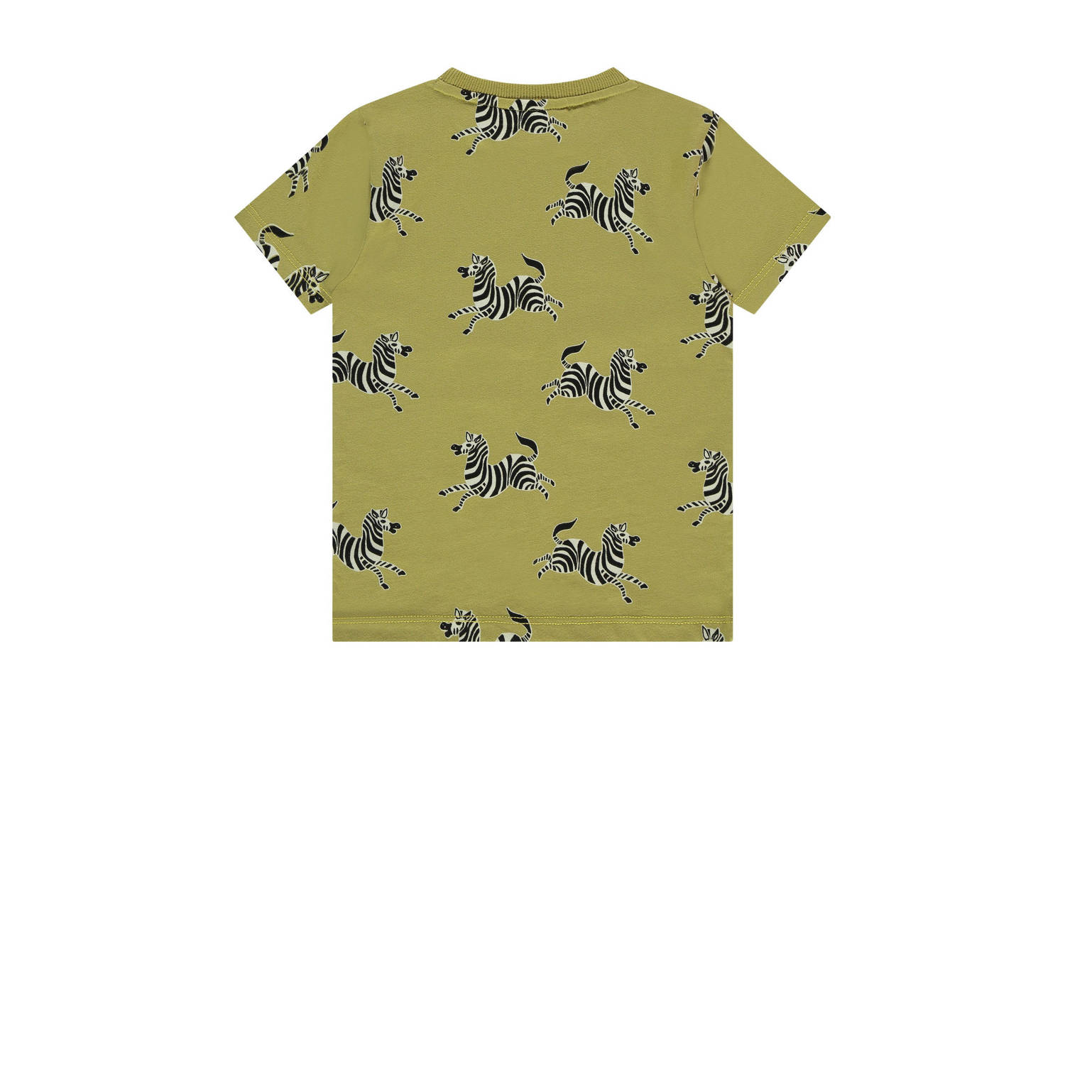 Stains&Stories T-shirt met all over print groen zwart