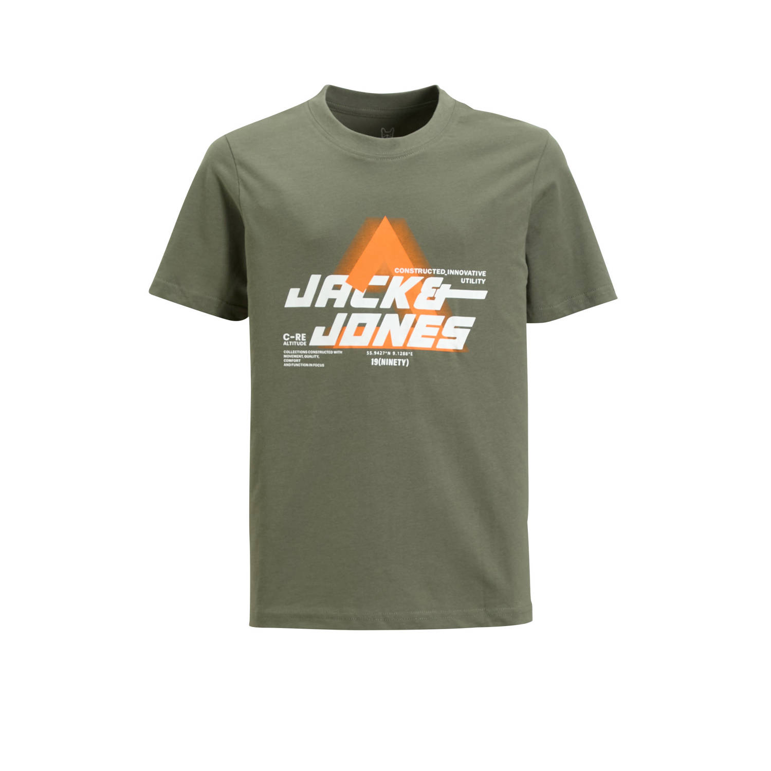 JACK & JONES JUNIOR T-shirt JCOPHOTO met logo agave groen