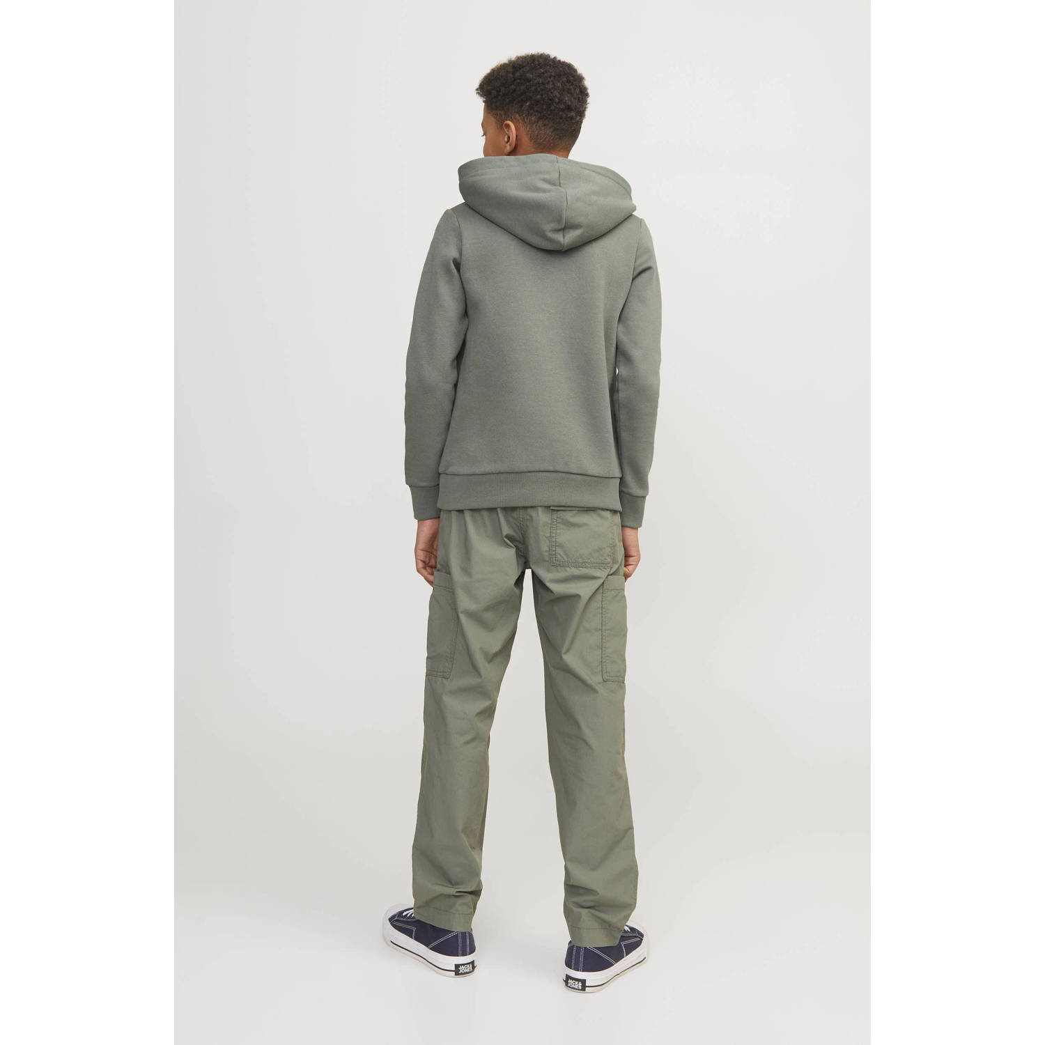 JACK & JONES JUNIOR hoodie JCOLOGAN met logo zachtgroen