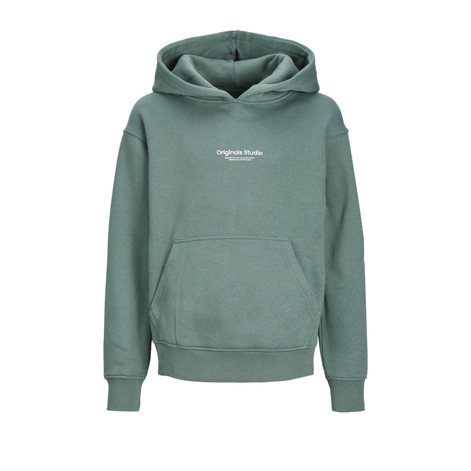 JACK & JONES JUNIOR hoodie JORVESTERBRO met tekst zachtgroen