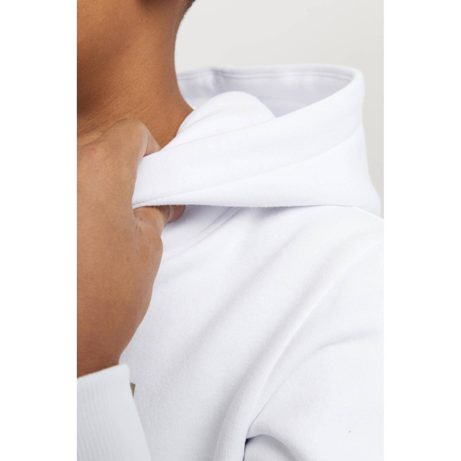 JACK & JONES JUNIOR hoodie JCOLOGAN met logo wit