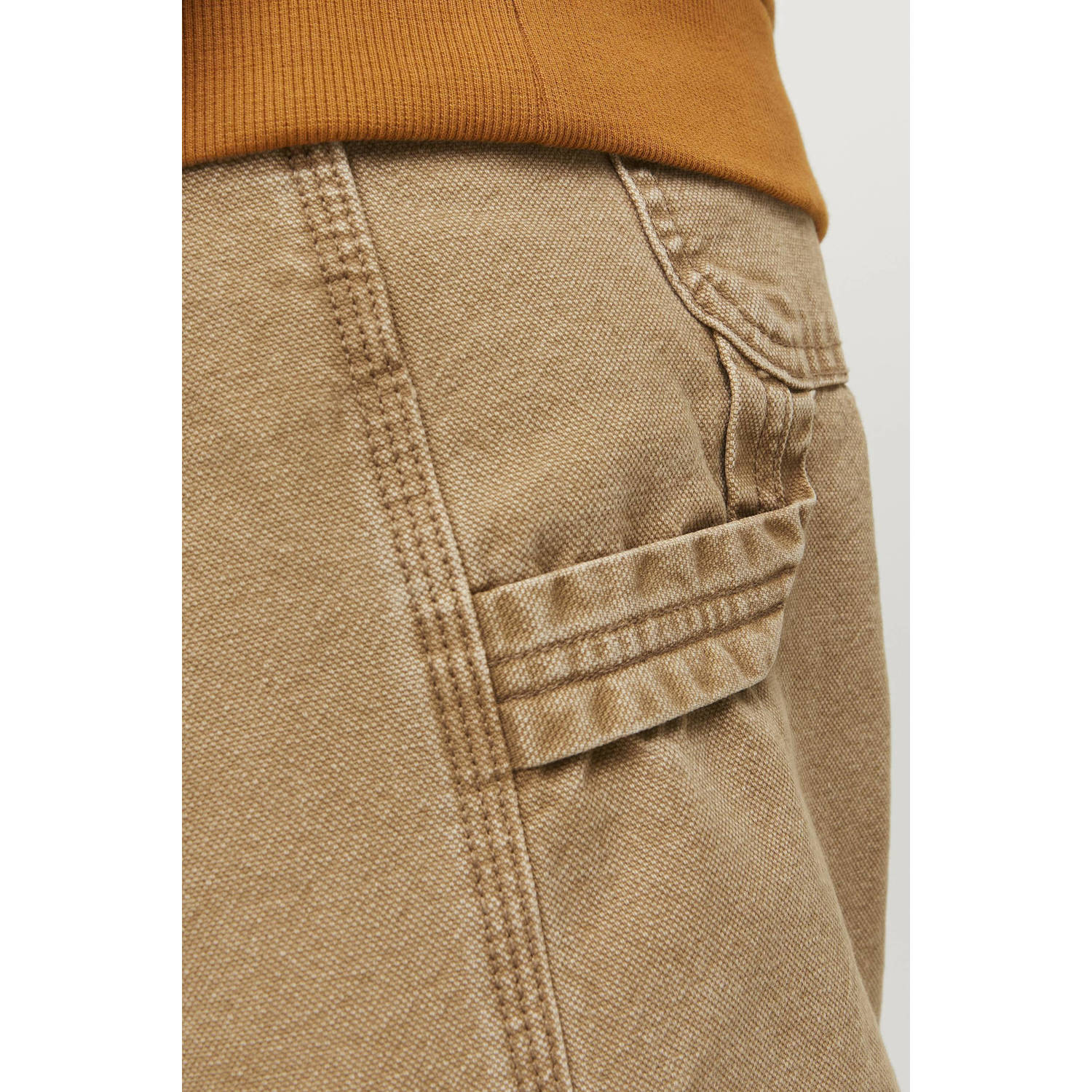 JACK & JONES JUNIOR high waist loose fit jeans JJIALEX JJCARPENTER tigers eye