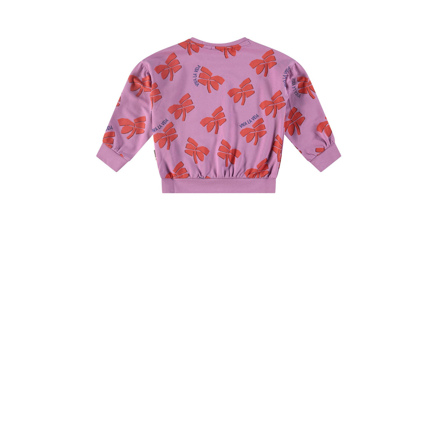 Stains&Stories sweater met all over print paars oranje
