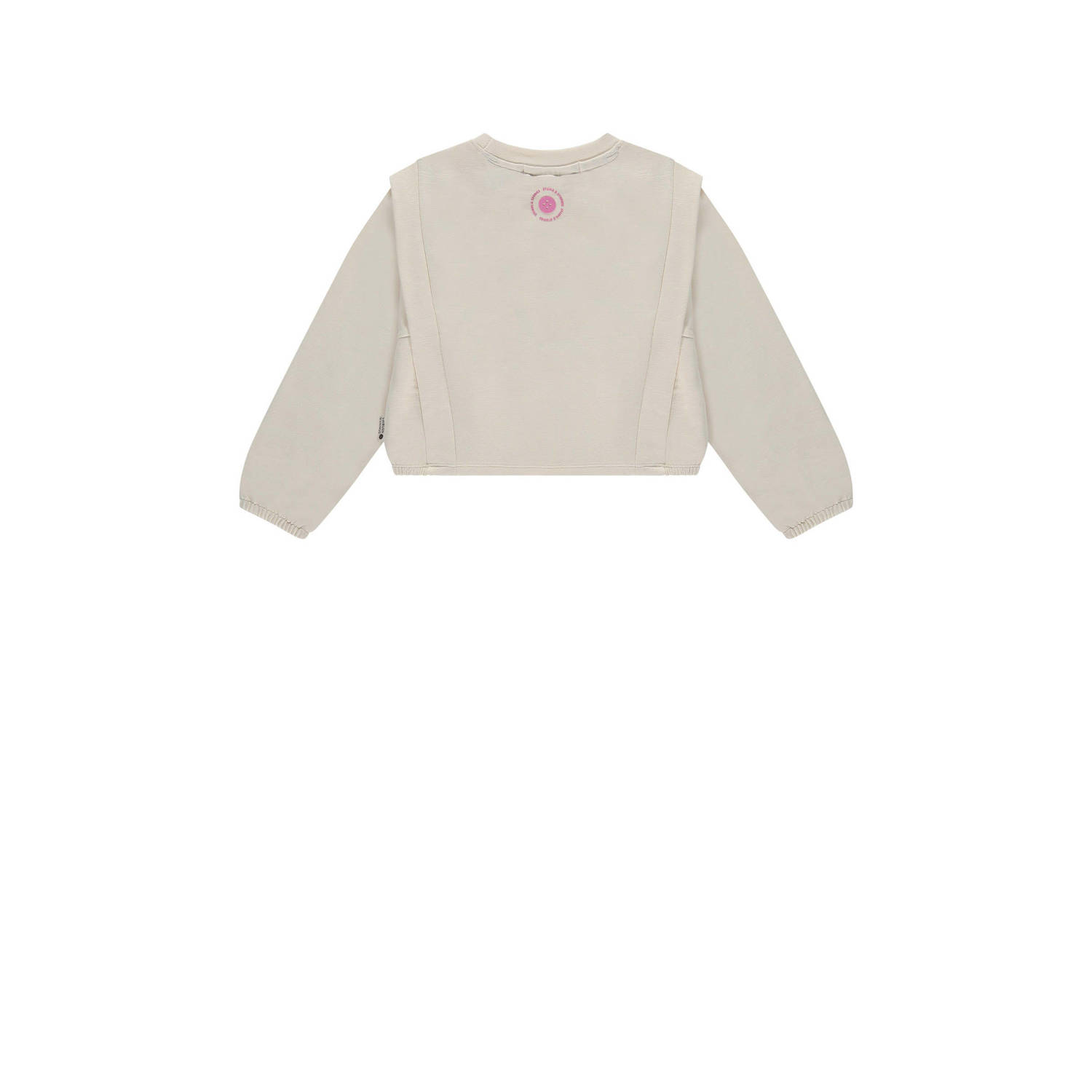 Stains&Stories sweater met printopdruk ecru blauw