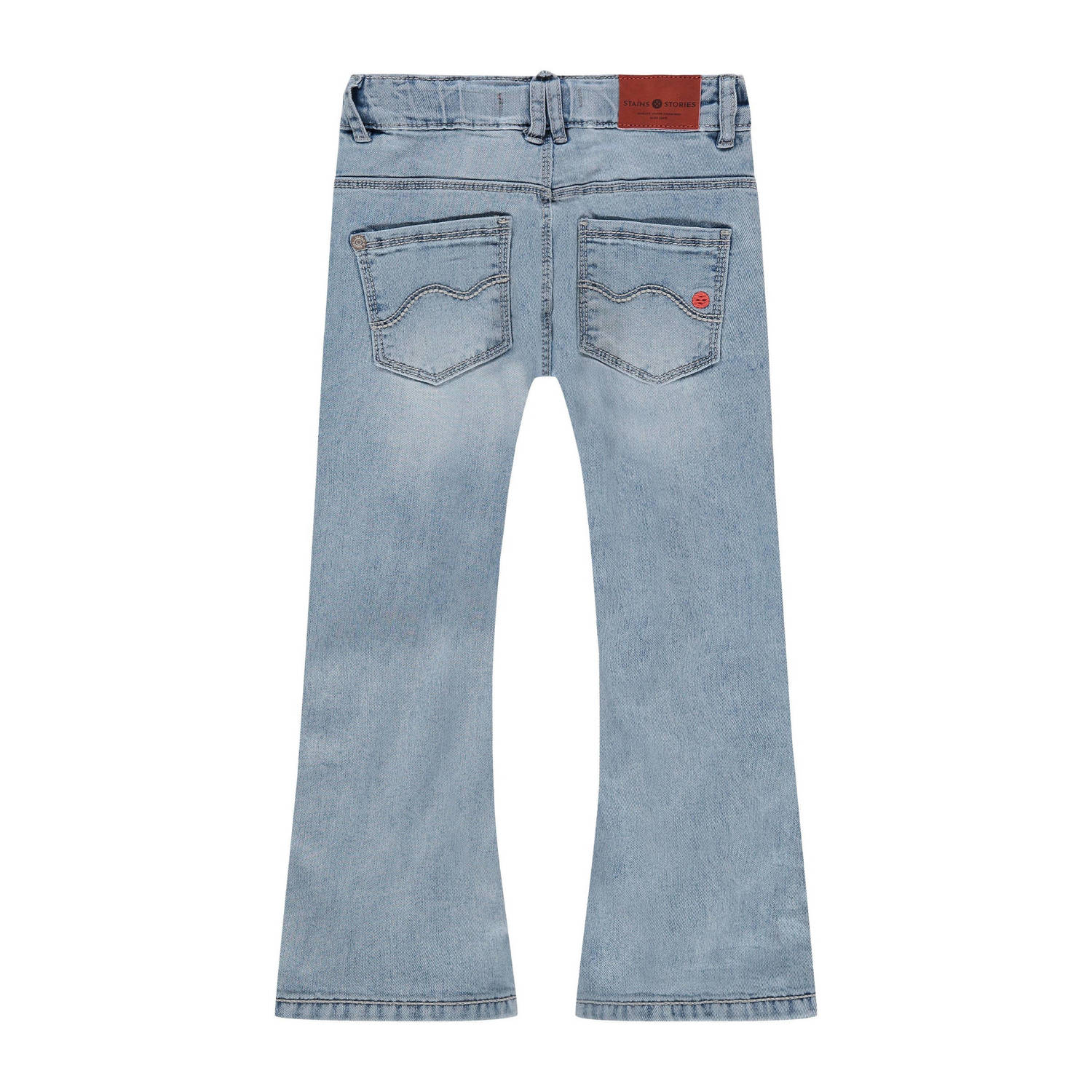 Stains&Stories flared jeans blauw
