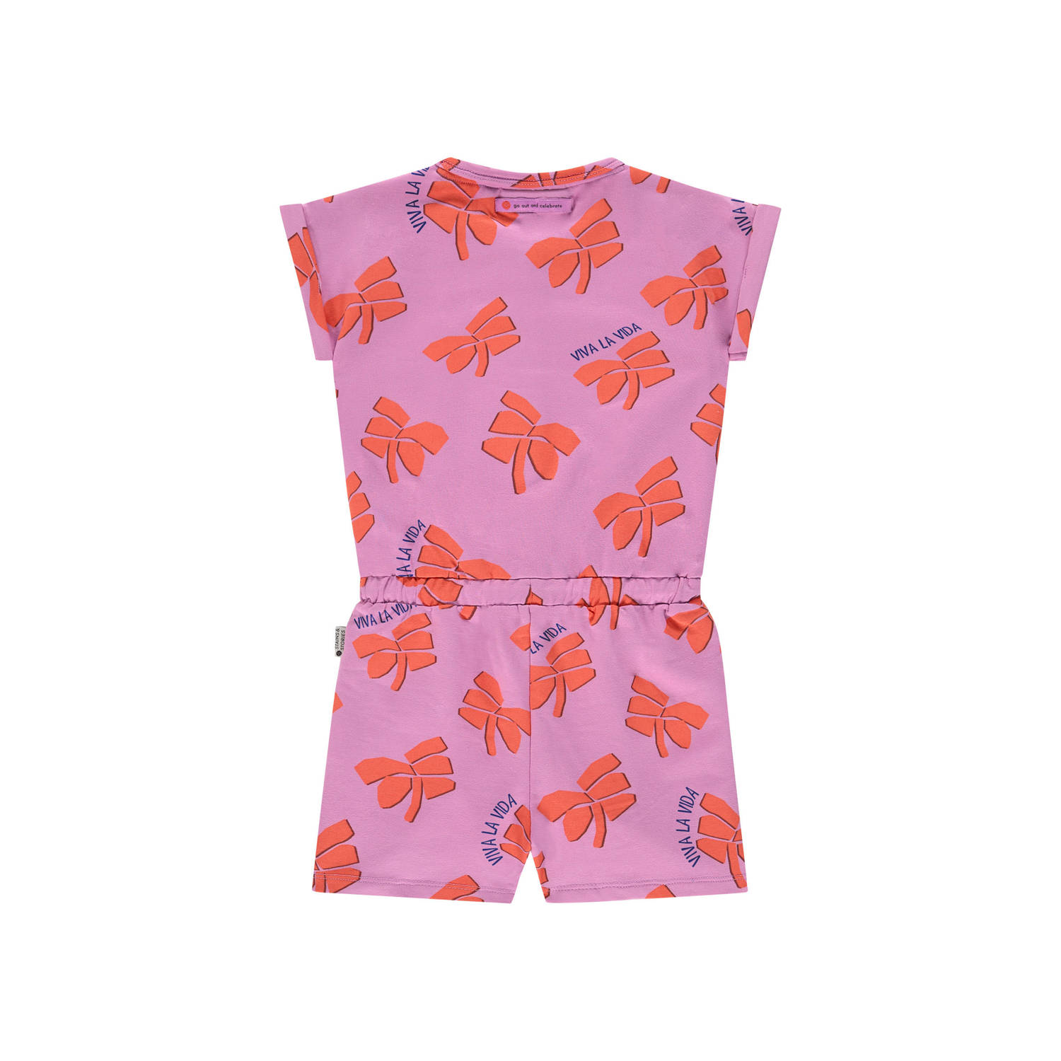Stains&Stories playsuit met all over print paars oranje