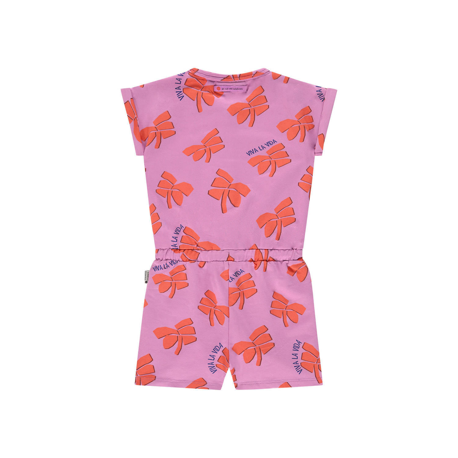 Stains&Stories jumpsuit met all over print paars oranje