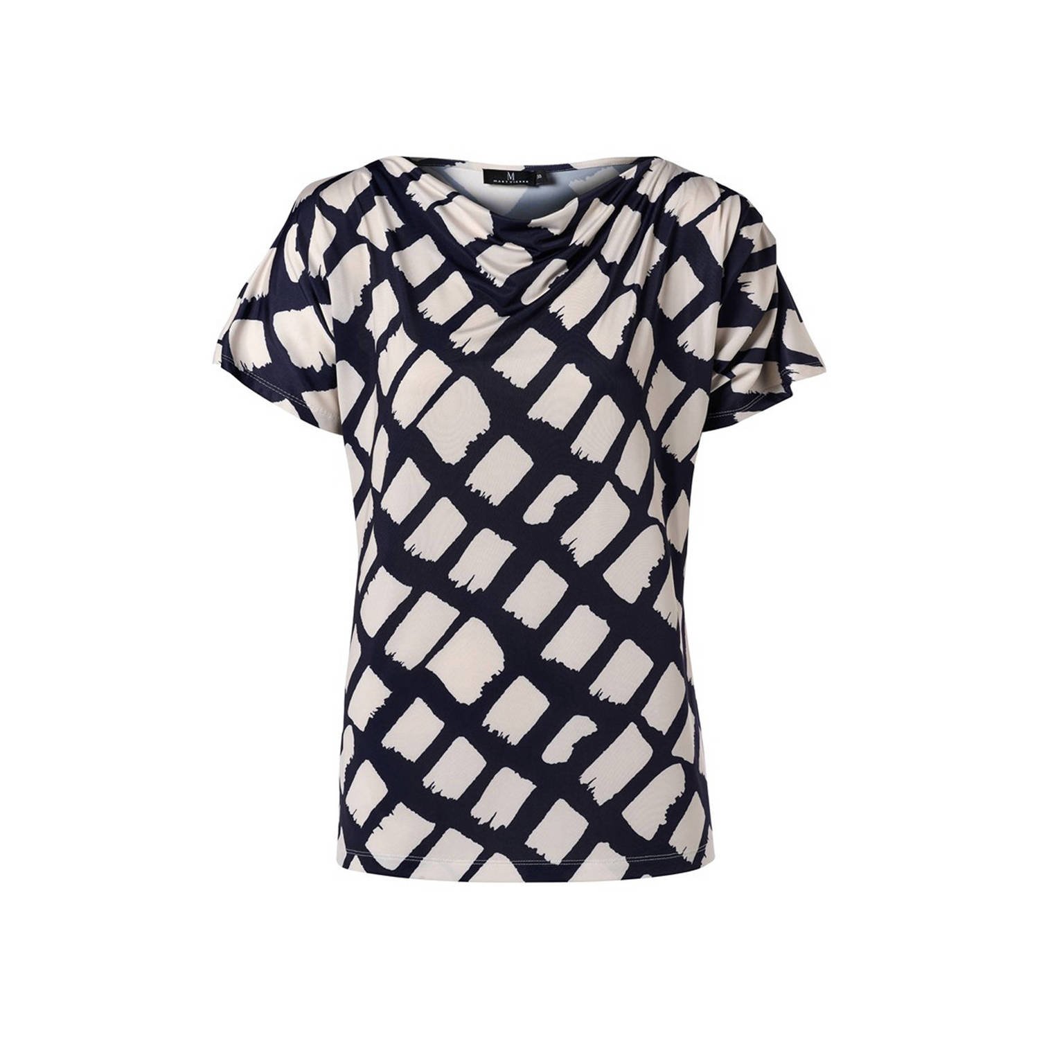 Mart Visser jersey top Ines met grafische print wit navy