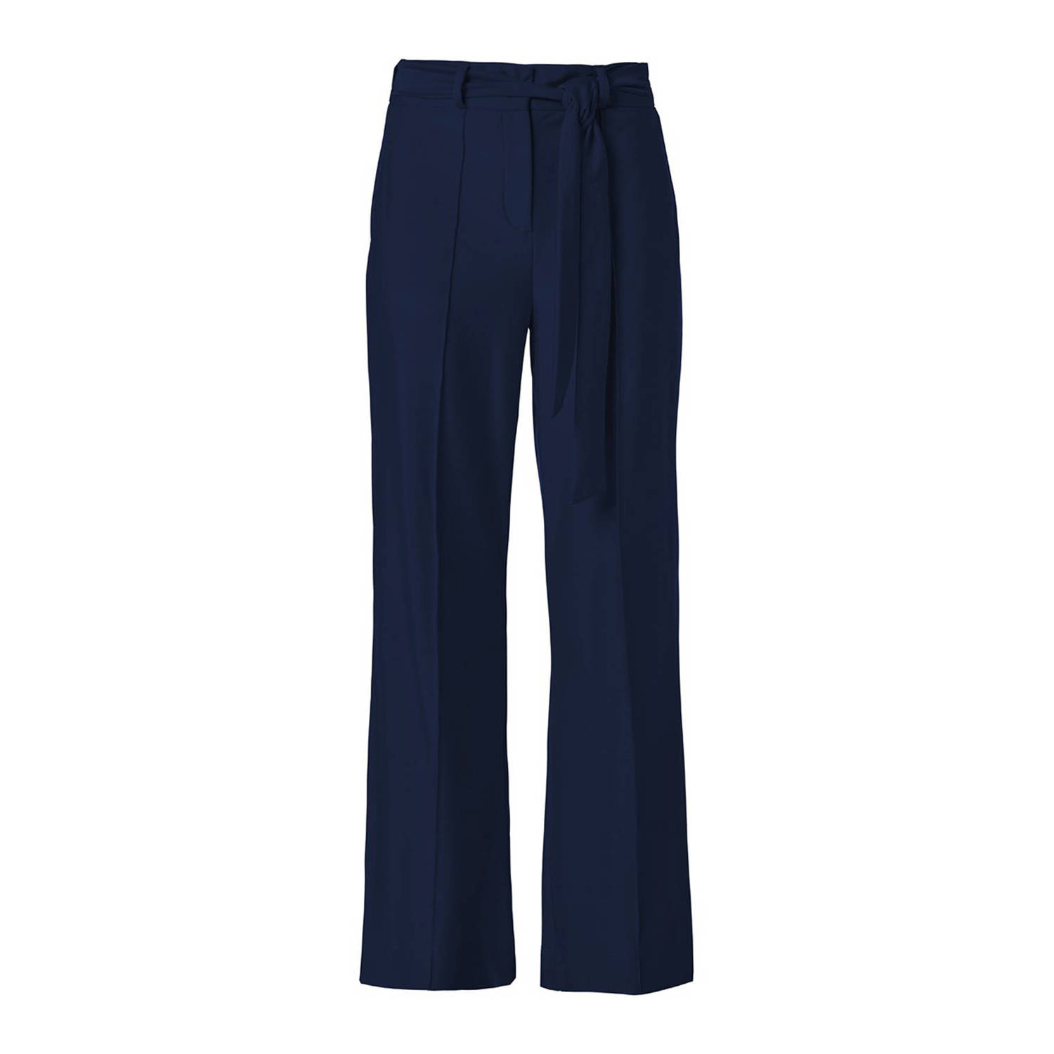 Mart Visser straight fit broek Indy van travelstof donkerblauw