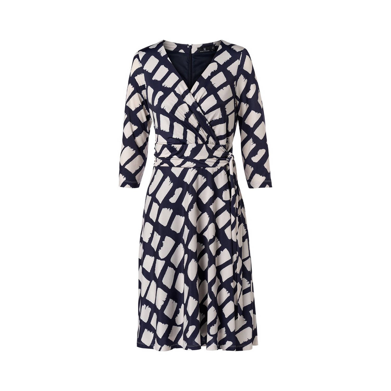 Mart Visser jurk Regina van jersey donkerblauw wit