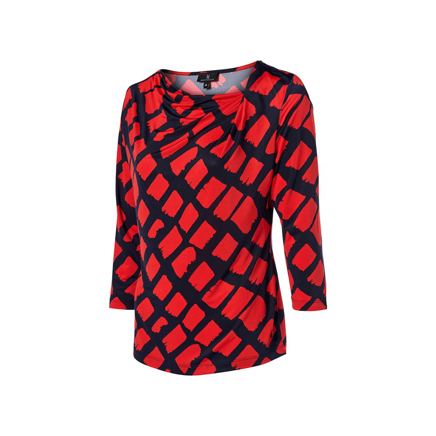 Mart Visser jersey top Harrison met grafische print navy rood