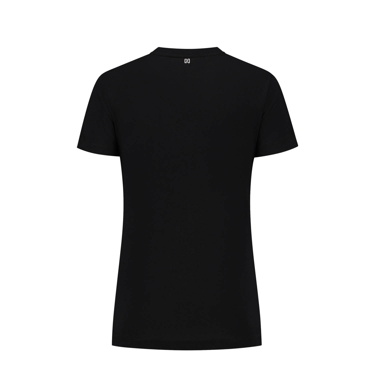 NIKKIE T-shirt Bruges met printopdruk zwart