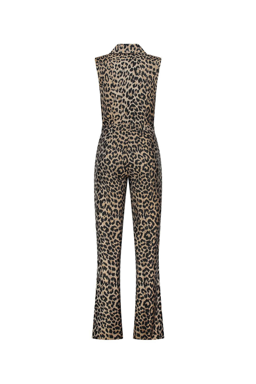 NIKKIE jumpsuit met panterprint bruin wehkamp