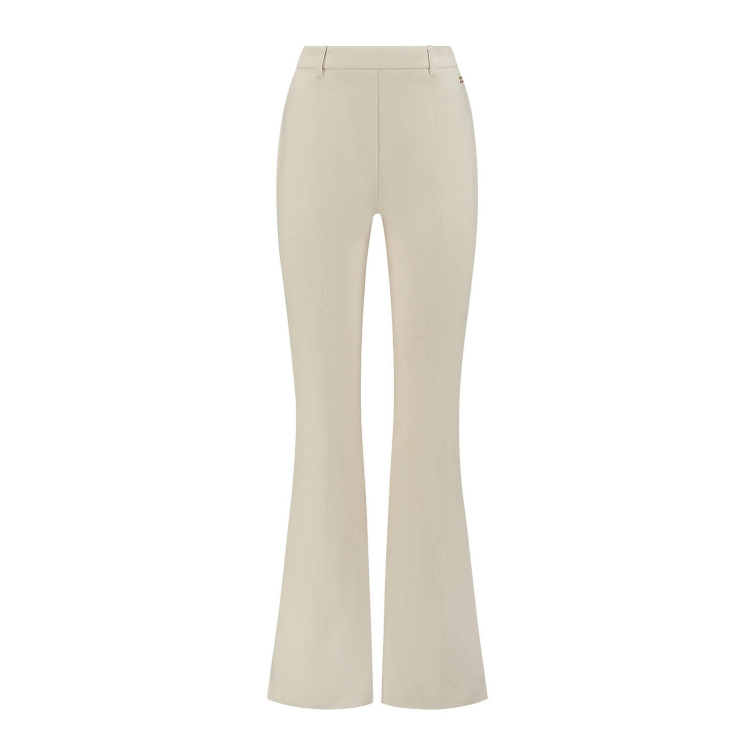 NIKKIE high waist flared broek van polyester wit