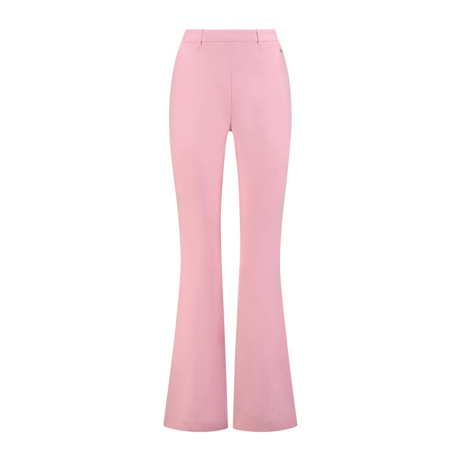 NIKKIE high waist flared broek Famke roze