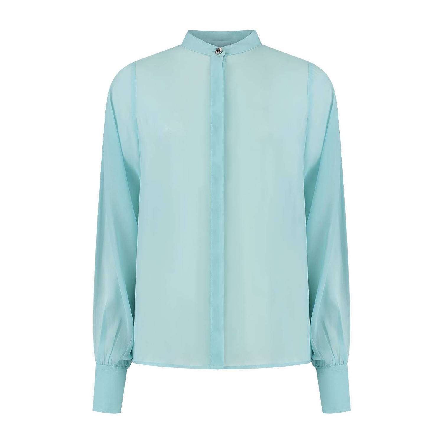 NIKKIE semi-transparante blouse Bahrein blauw