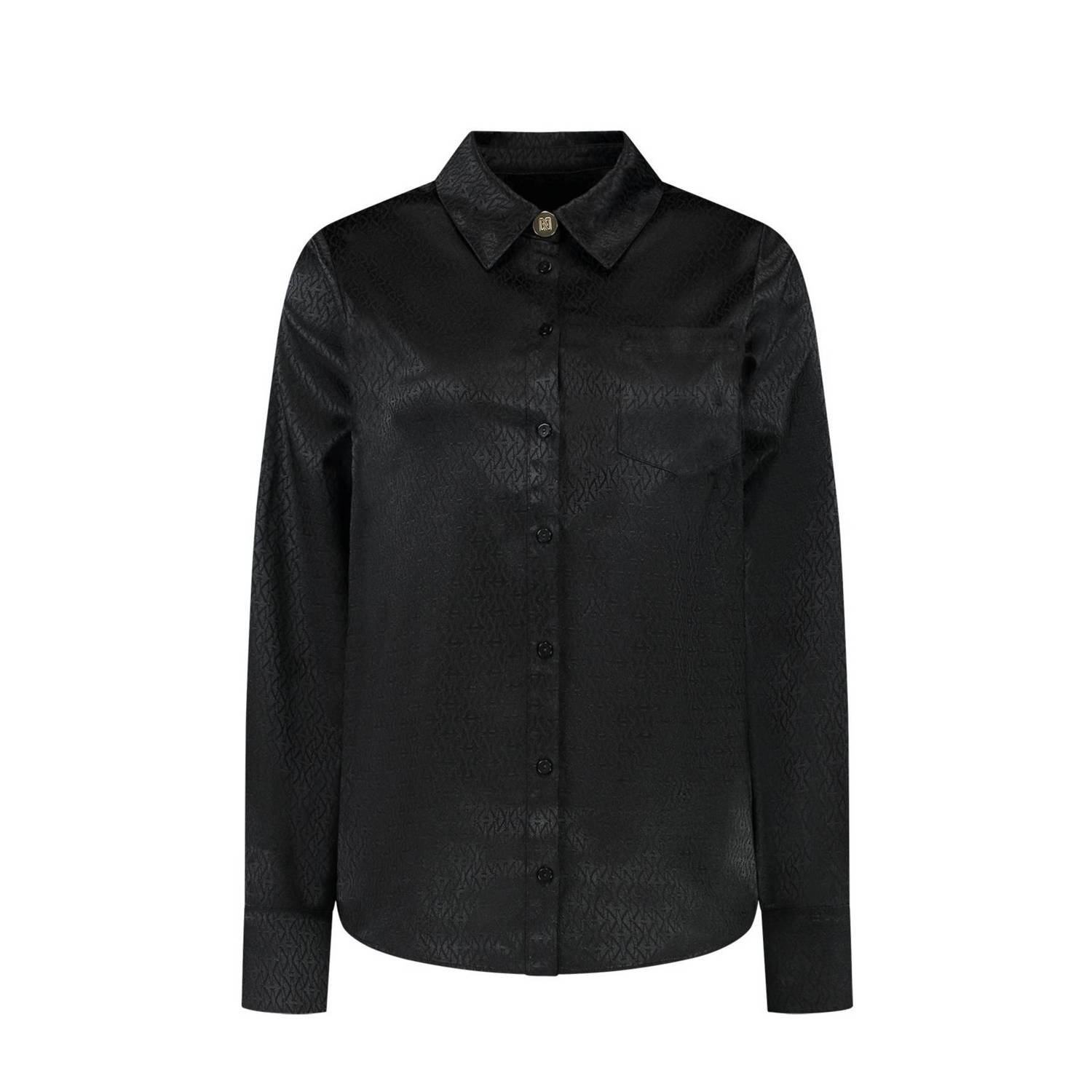 NIKKIE blouse Bangkok met logo zwart