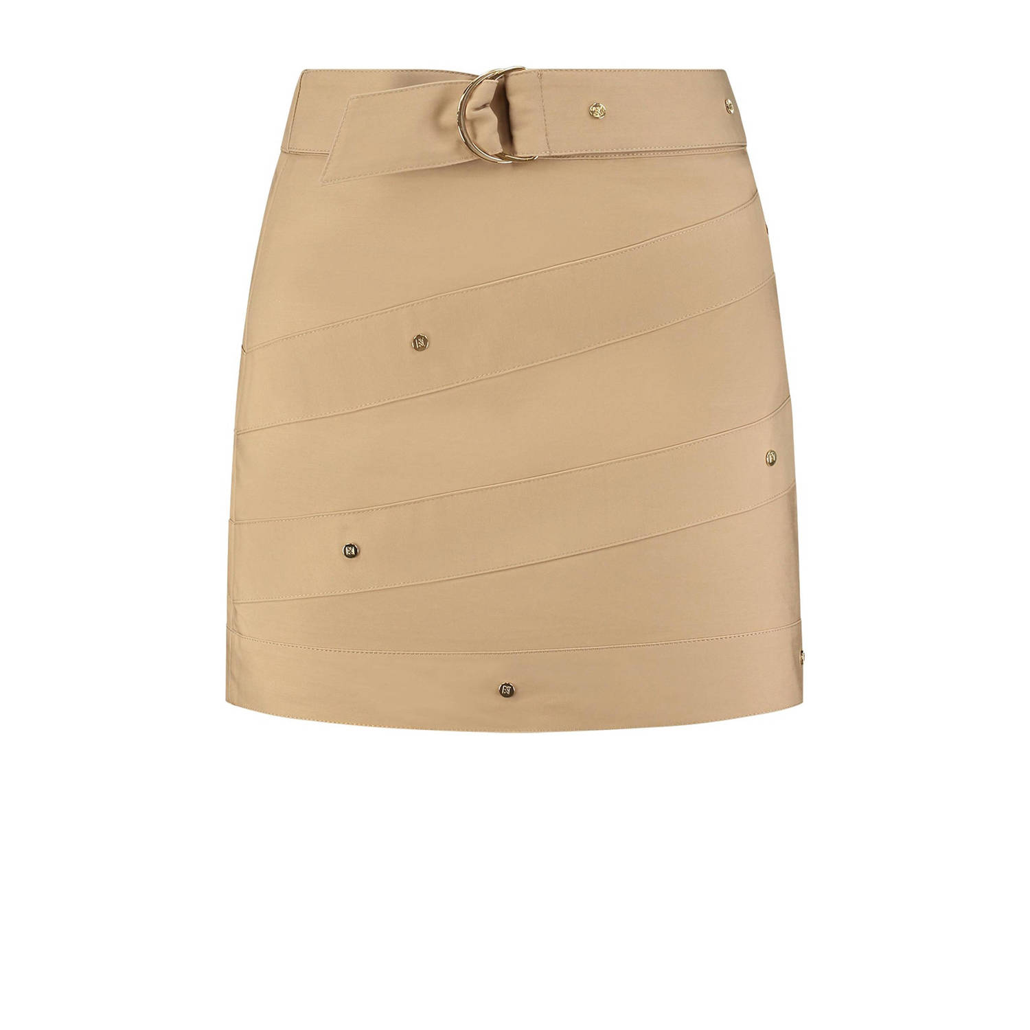 NIKKIE rok met studs beige