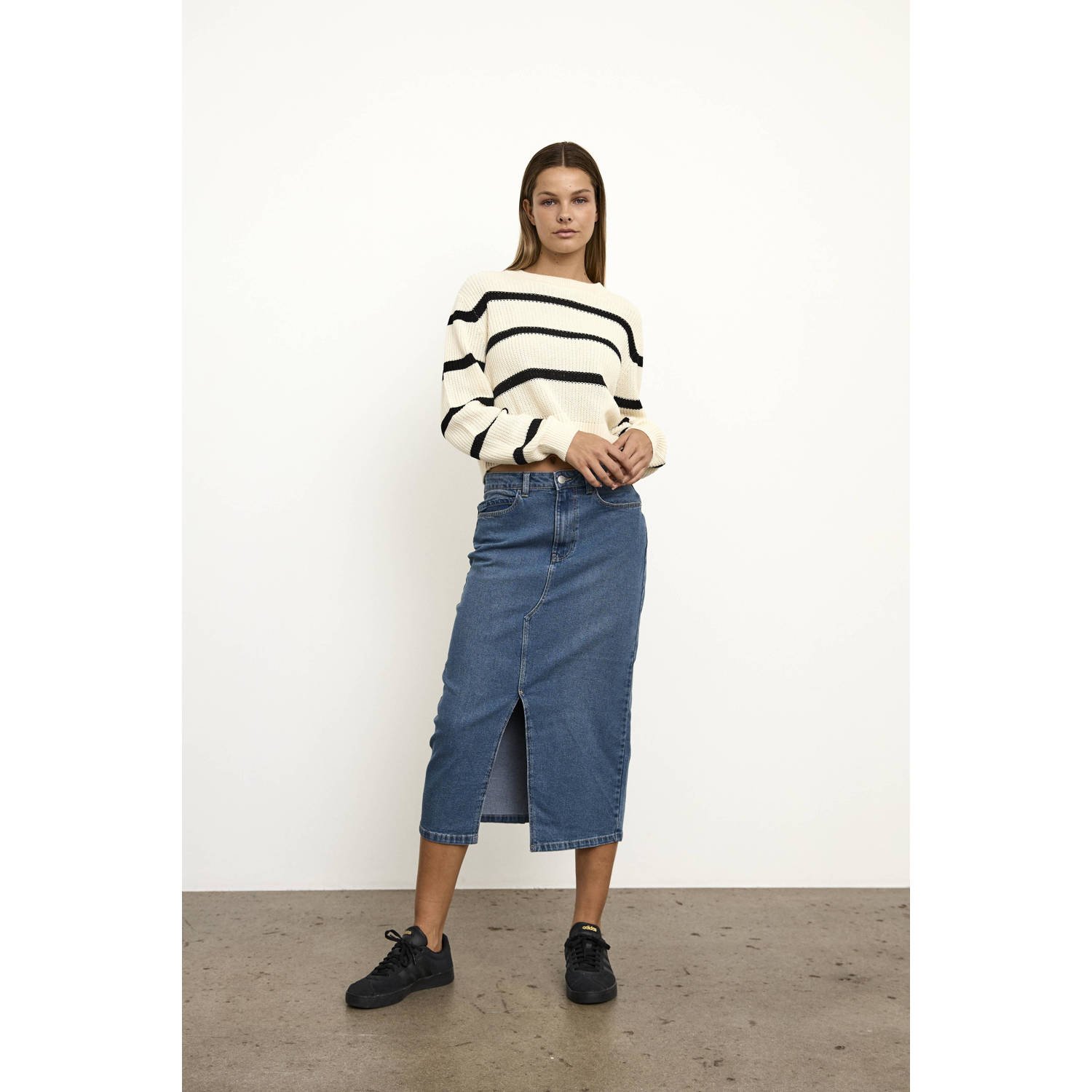 Noisy may Jeans rok NMKATH NW SLIT MIDI SKIRT VI477MB NOOS