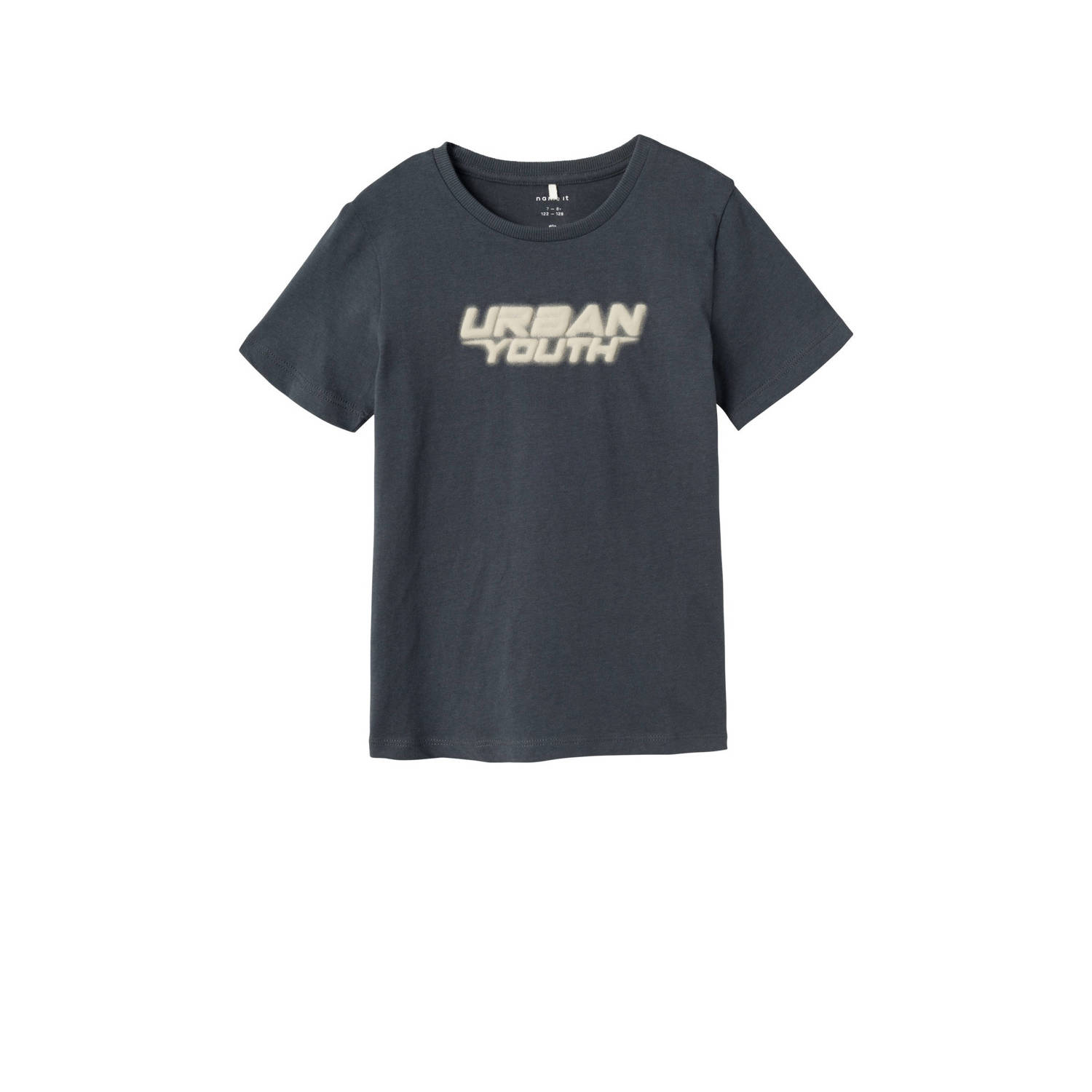 Name it KIDS T-shirt NKMBASTANJE met backprint donkerblauw Jongens Katoen Ronde hals 122 128