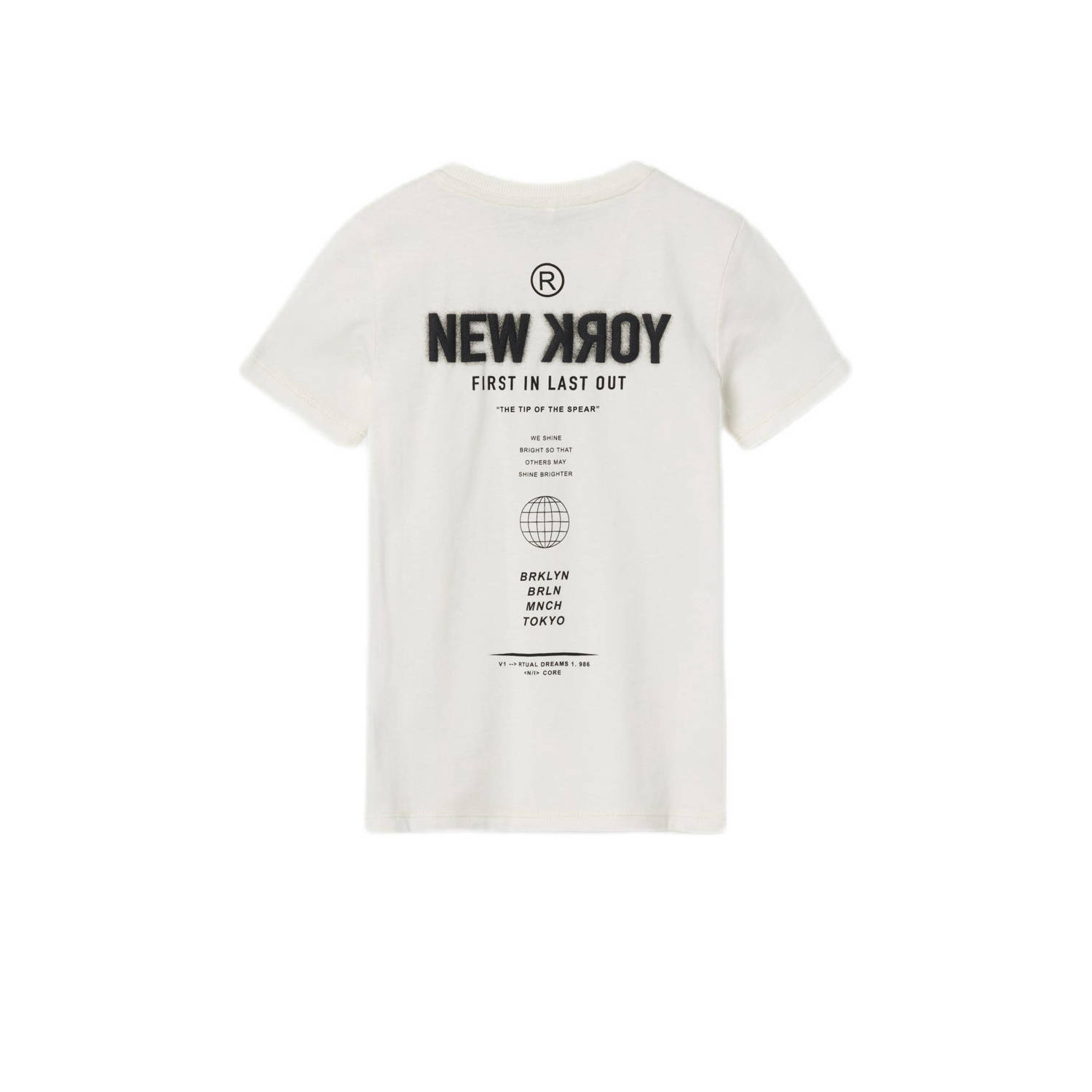 NAME IT KIDS T-shirt NKMBASTANJE met katoen offwhite