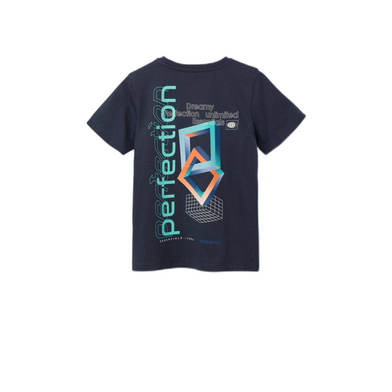 NAME IT KIDS T-shirt NKMBATHIAS met backprint donkerblauw