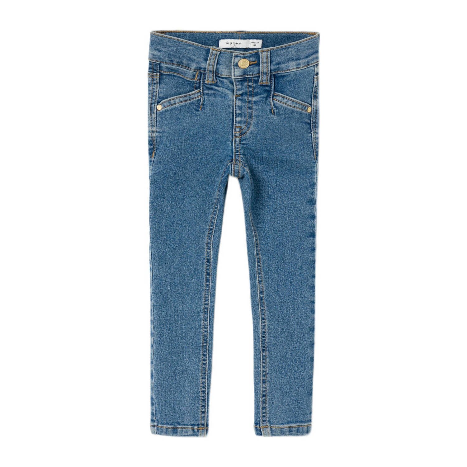 Name it MINI skinny jeans NMFPOLLY medium blue denim Blauw Meisjes Katoen 104